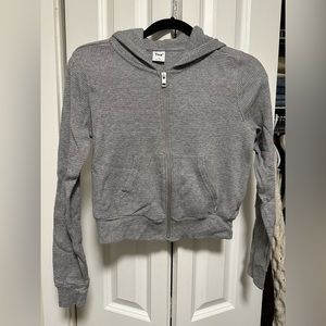 TNA Waffle Cropped Zip Up